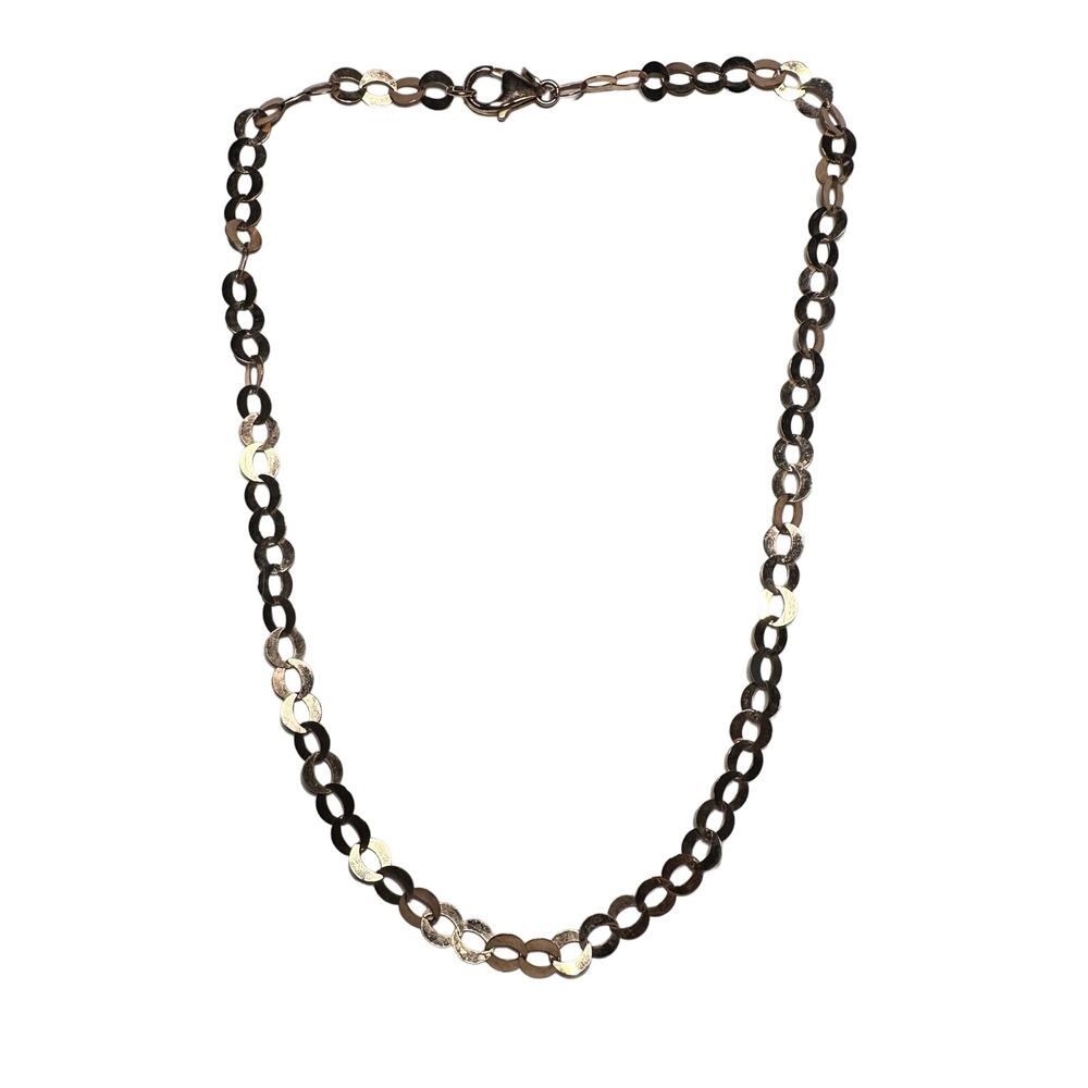 Milor Italy Vintage Goldtone Bronze Flat Link Chain Necklace